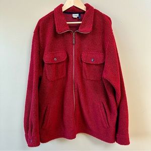L.L. Bean Full Zipper Burgundy Fleece Shirt Jacket Men’s Size XL Tall
